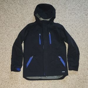 Lands' End Boy's Black and Blue Performance Jacket Large